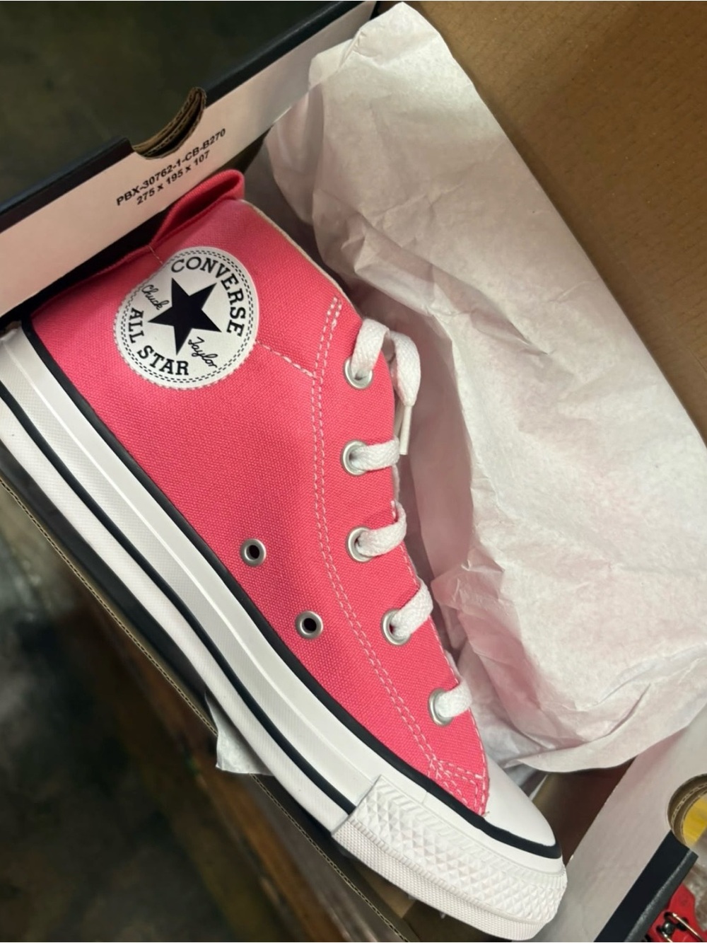 Converse CTAS Street Mid Sneakers - Watermelon Pink with White Sole